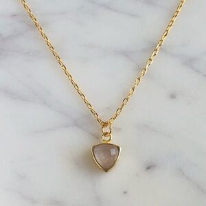 18K Gold Plated Rose Quartz Necklace